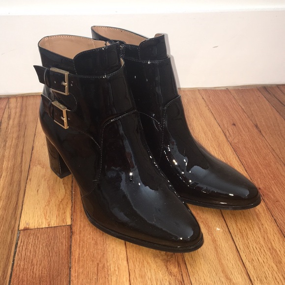 calvin klein patent leather boots